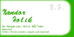 nandor holik business card